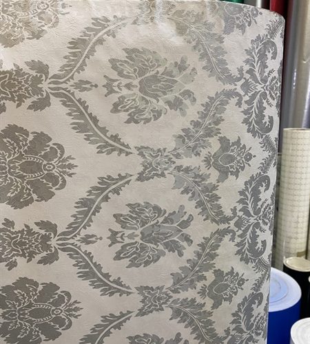 Decal dán tường 1,2m hoa văn xám - Cuộn