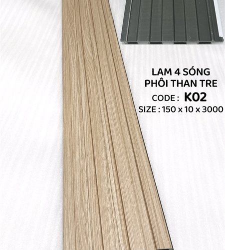 Lam 4 sóng thấp than tre GNA K02150 dài 3m - Tấm