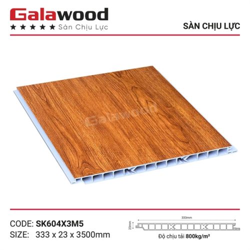 Sàn chịu lực Galawood S603X3M5 dài 3,5m màu vàng sồi KT: 333 x 23mm - Tấm