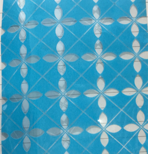 Decal dán kính 851-02 màu xanh hoa văn Khổ:1m x 50m - Cuộn