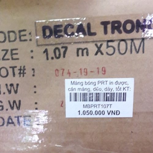 Màng bóng PRT in khổ 1,07m dai 50m - Cây