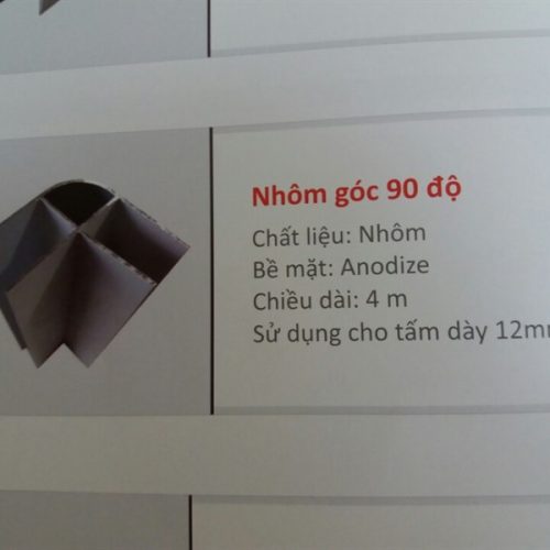 Nhôm V góc 2m tấm Compact - Cây