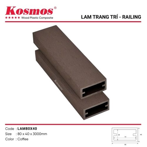 Trụ Kosmos 40 x 80 x 3000mm màu Coffe - Cây