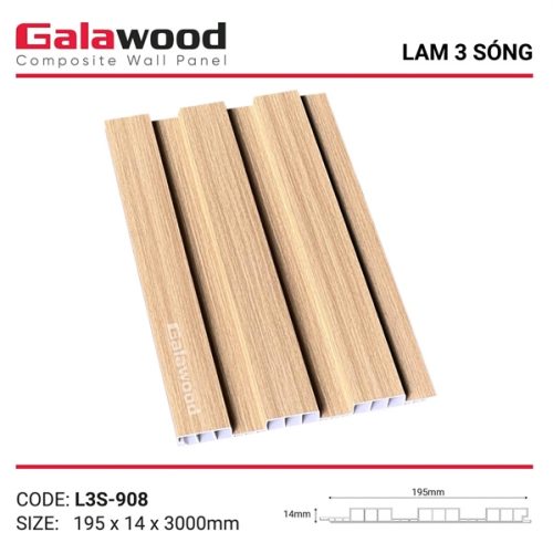 Lam 3 sóng thấp TGI màu 8601 KT: 203(R) x 15(C) x 2900(D)mm 3S203T15 - Tấm