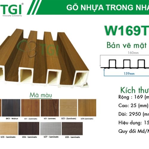 Lam 4 sóng cao TGI màu LC5 KT: 169(R) x 25(C) x 2950(D)mm W169T25LC5 - Tấm