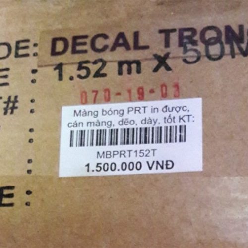 Màng bóng PRT in khổ 1,52m dài 50m - Cây