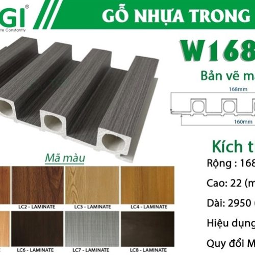 Lam 4 sóng cao TGI màu LC5 KT: 168(R) x 22(C) x 2950(D)mm W168T22LC5 - Tấm