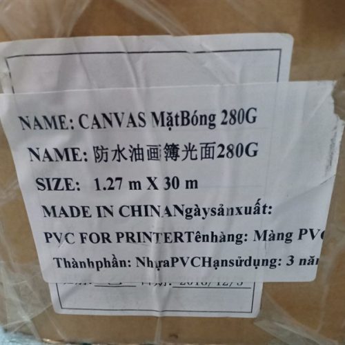 Canvas dầu mặt mờ 1,27m x 30m x 280g - Cây