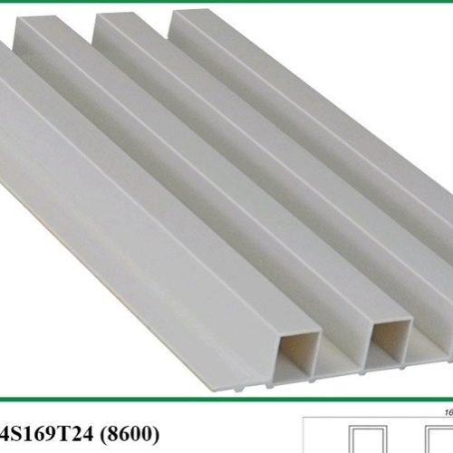 Lam 4 sóng cao trơn màu 8600 (không film) KT: 169(R) x 24(C) x 2900(D)mm 4S169T24 - Tấm